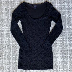 •Windsor• Floral Lace Sheer Long Sleeve Mini Dress